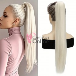 Extensie de par coada cu clema si arici dreapta de 60cm cod MST60# Blond White